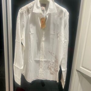 Vintage Red Embroidered Shirt Sz -XL